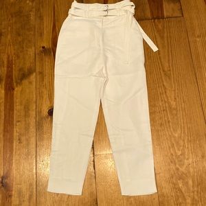 Proenza Schouler black label double belted high rise white pants, never worn, 2